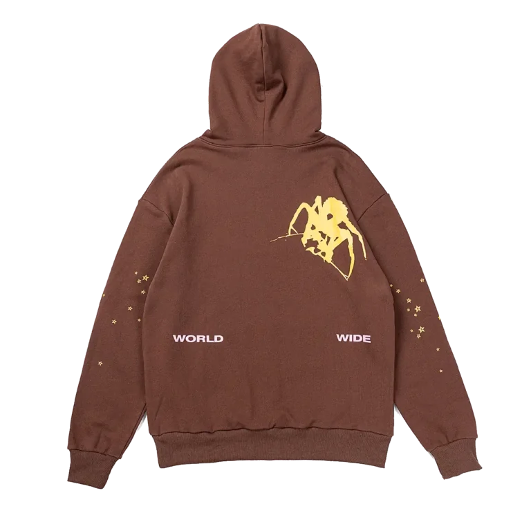 Sp5der Thug Hoodie Angel Brown - Brown Sp5der Hoodie back