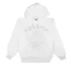 Sp5der OG Rhinestone Logo Hoodie White