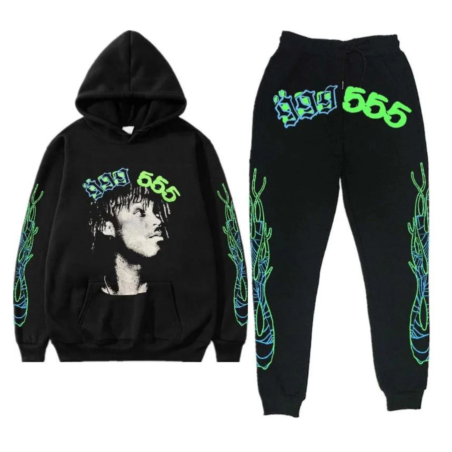 999 Club Spider Young Thug Sweatsuit Black