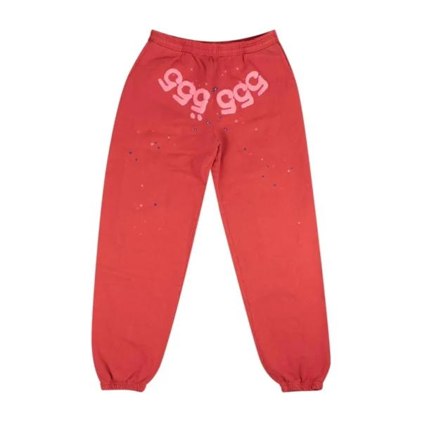 Sp5der Worldwide Red Angel Number 555 Sweatpants Red