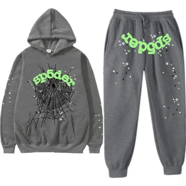 Sp5der Wait Web Sweatsuit Slate Grey