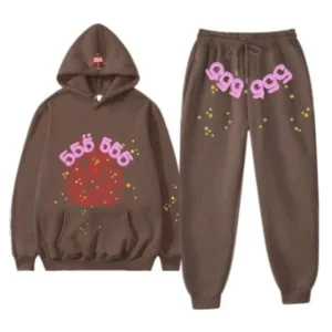 Sp5der Angel Number Sweatsuit Brown