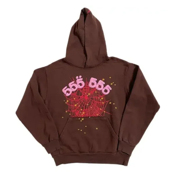 Sp5der Angel Number Sweatsuit Brown hoodie