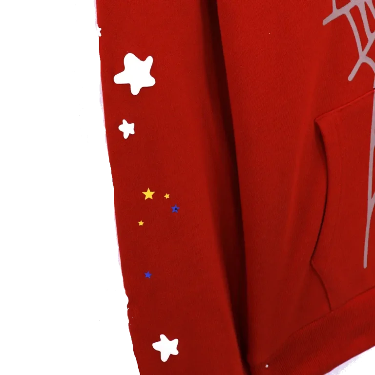 SP5 Red Sp5der Hoodie sleeve