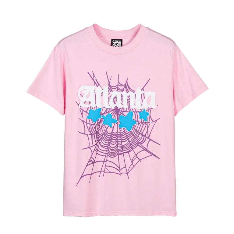 Sp5der T-Shirt Atlanta Pink – Bold Streetwear with a Pop of Color