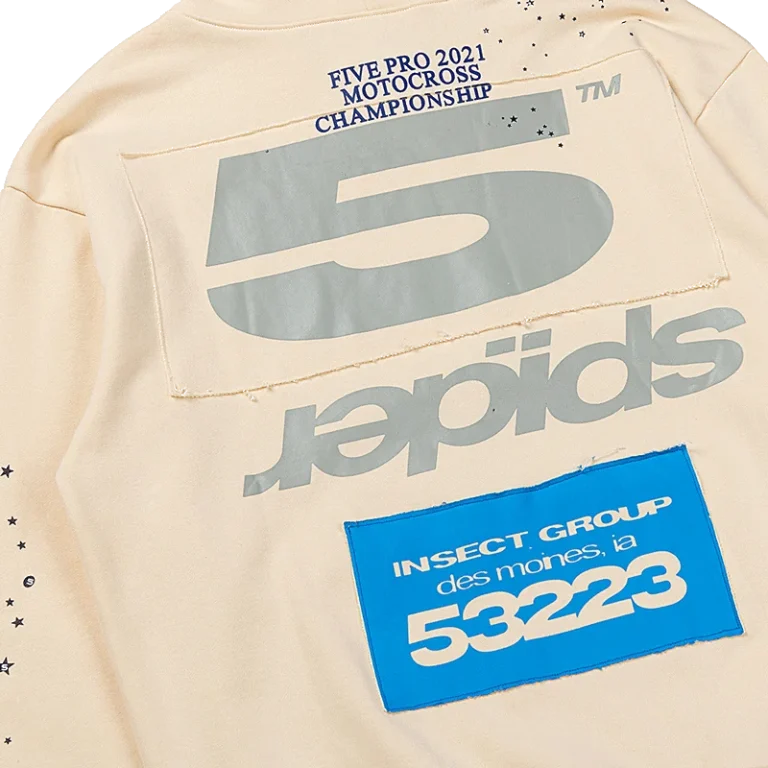 Sp5der Motocross Hoodie Beige close back