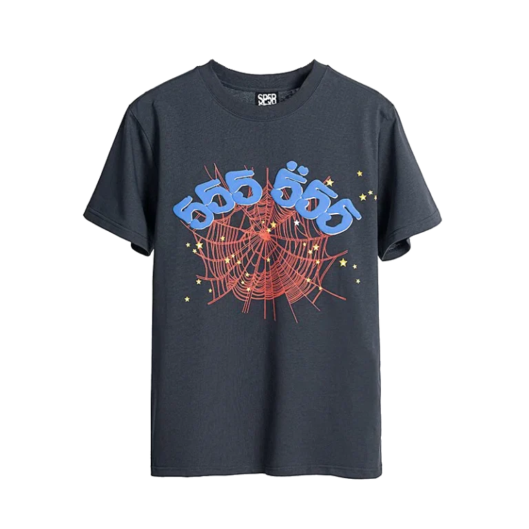 Sp5der 555 Dark Grey T-Shirt – Casual Comfort with Iconic Style