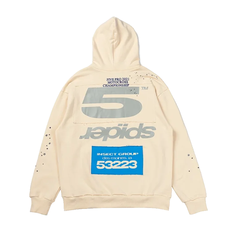 Sp5der Motocross Hoodie Beige back