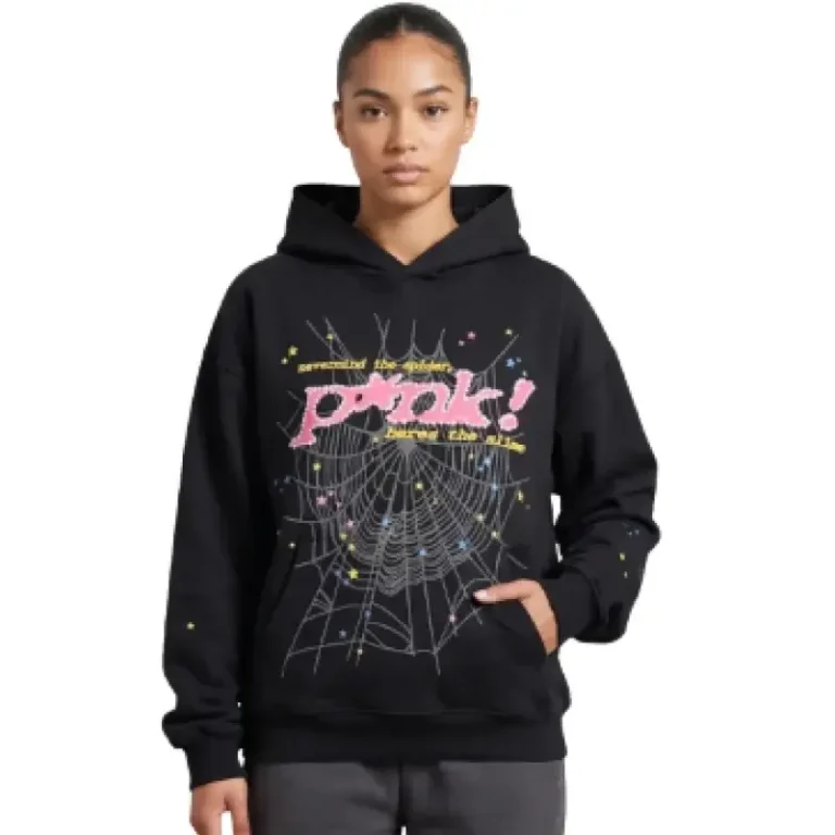 Sp5der PNK! Hoodie in Black, photo 5