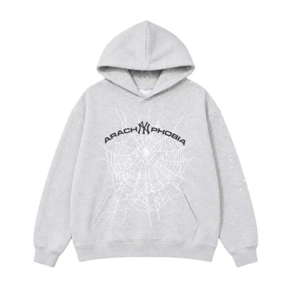 Sp5der Arach NY Phobia Hoodie Ash Grey