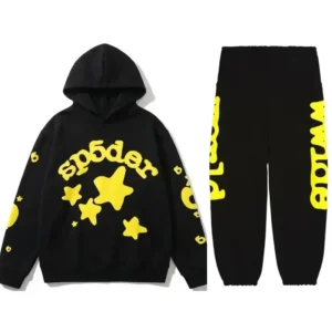 Sp5der Beluga Sweatsuit Black/Yellow – Hoodie & Sweatpants Streetwear Set