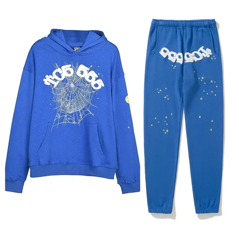 Sp5der TC5 SweatSuit Blue – Premium Streetwear Tracksuit